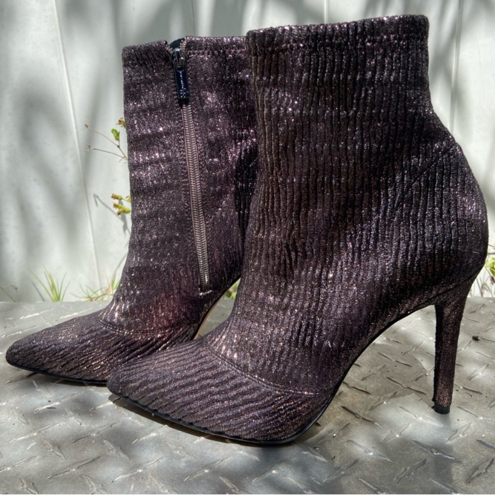 🔮 Jessica Simpson Lailra Women's metallic microfiber suede boots size 9 🔮
